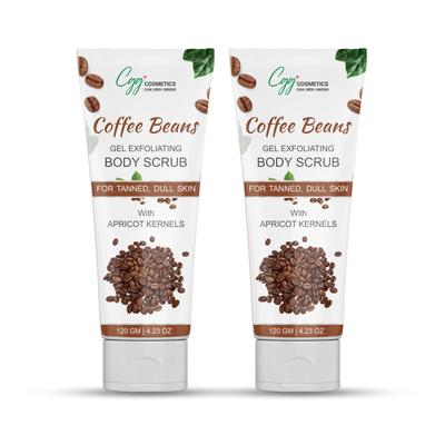 CGG Cosmetics Gel Exfoliating Body Scrub - Coffee Beans (Tanned & Dull Skin) (Pack of 2 x 120 gm) 240 gm - Shower Gels & Body Wash