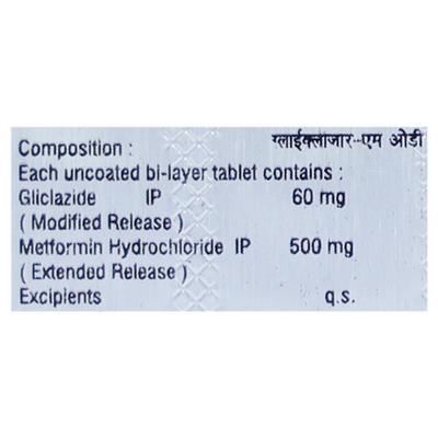 GLYCLAZAR M OD 60 Tablet 10's - Diabetes-Ant