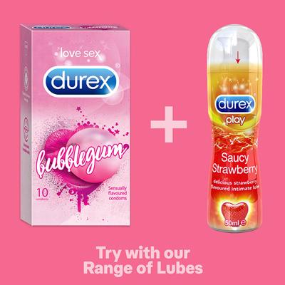 Durex Sensually Flavoured Condoms - Bubblegum 10's - Plain/Flavoured Condoms