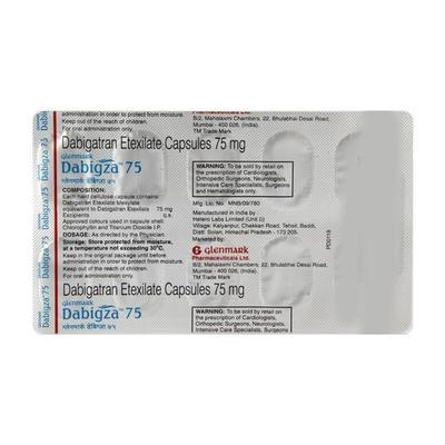 Dabigza 75mg Capsule 10'S - Blood Clot-Ant