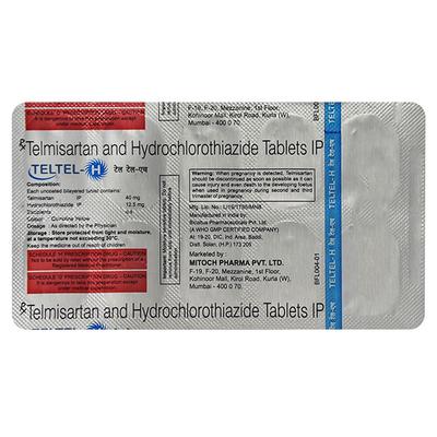 Teltel H 40/12.5mg Tablet 10'S - Hypertension-Ang
