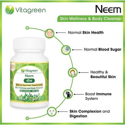 VitaGreen Neem Capsules 60's - Herbal Dietary Supplement