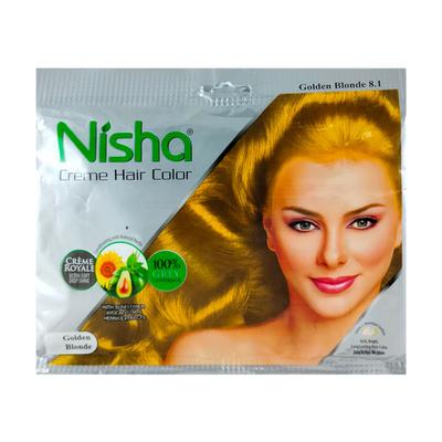 Nisha Creme Hair Color Creme - 8.1 Golden Blonde 50 gm - Crème
