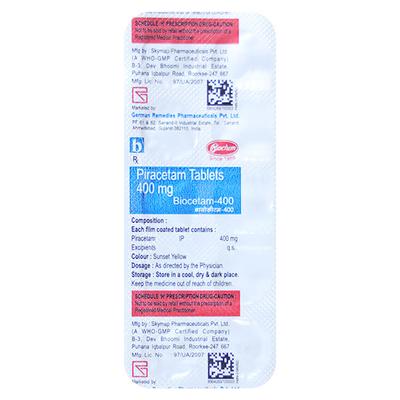 BIOCETAM 400 Tablet 10's - Nootropics And Neurotrophics