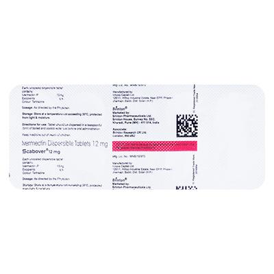 SCABOVER 12mg Tablet 10's - Parasitic Worms-Ant