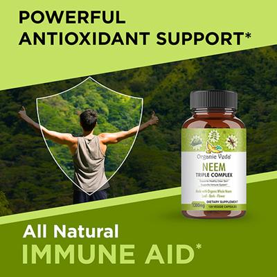 Organic Veda Neem 1000 mg Veg Capsule 120's - Pure Herbs