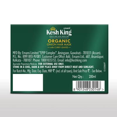 Kesh King Organic Onion Hair Mask with Curry Leaves 200 ml - Hair Masks & Packs