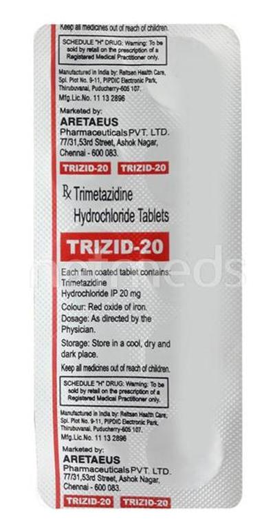 Trizid 20mg Tablet 10'S - Angina