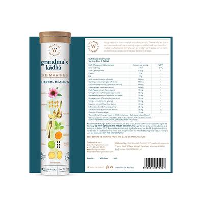 Wellbeing Nutrition Grandma's Kadha Ayurvedic Tea Effervescent Tablet 15's - Vital Health