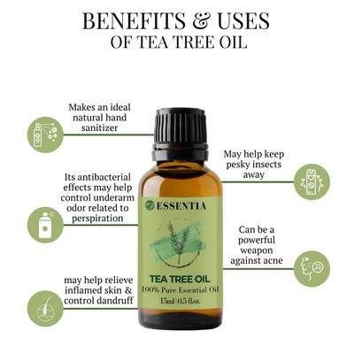 Essentia Extracts Pure Essential Oil Combo (Lavender 15 ml + Tea Tree 15 ml + Ylang Ylang 15 ml) 1 ml - Essential Oils