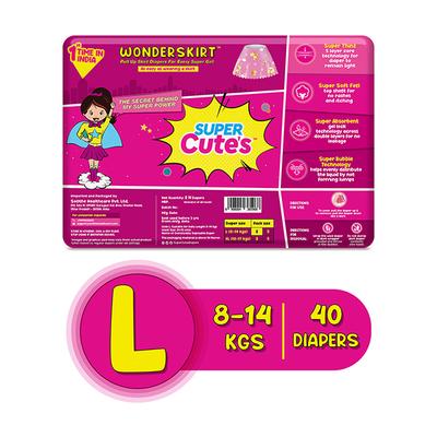 Super Cute's WonderSkirt Pull-up Skirt Diaper - (L) (8 - 14 kg) (Pack of 20 x 2's) - Diapers & Wipes