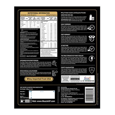 MuscleXP Original Whey Isolate 90% Protein Powder - Unflavoured 1000 gm - Whey Proteins