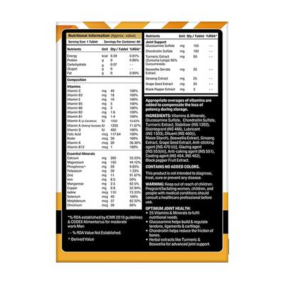 MuscleXP Joint Daily Vital One Daily MultiVitamin Tablet 60's - Calcium And Minerals