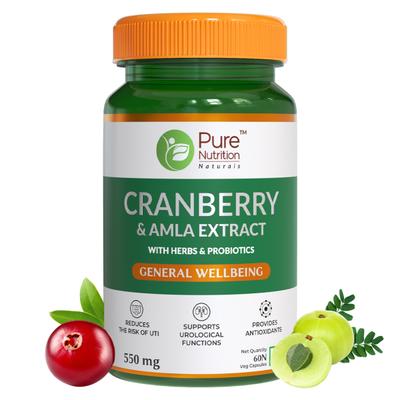 Pure Nutrition Cranberry & Amla Extract Capsule 60's - Energy Drinks