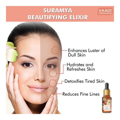 Vaadi Herbals 100% Pure Essential Oil - Suramya Beautifying Elixr with Saffron & Gold Leaves 10 ml - Essential Oils