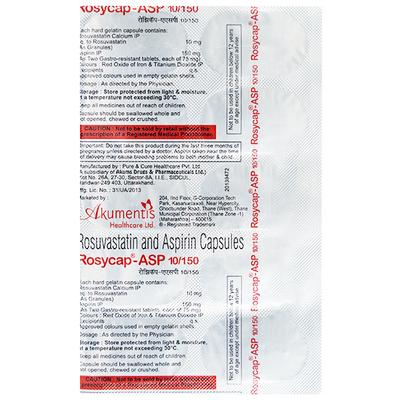 Rosycap Asp 10/150mg Capsule 10'S - High Cholesterol-Dys