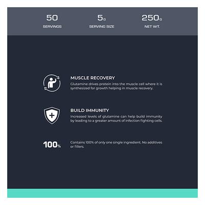 Nutrabay Pure 100% L-Glutamine Amino Acid - Unflavoured 250 gm - Amino Acids