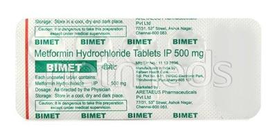 Bimet 500mg Tablet 10'S - Diabetes-Ant