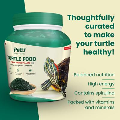 Pettr Turtle Food Treat Pellets - Fish Flavoured 370 gm - Petfood