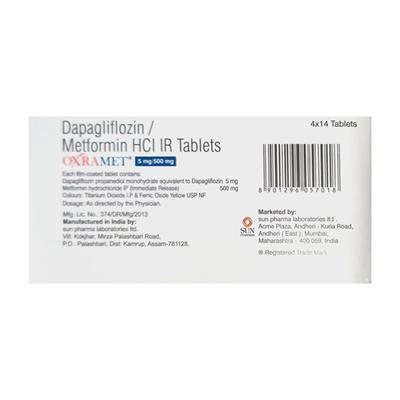 OXRAMET 5/500mg Tablet 14's - Diabetes-Ant