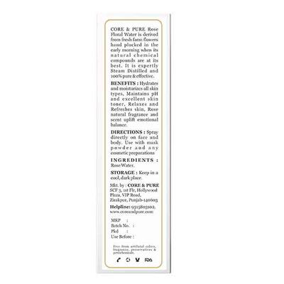 Core & Pure Face and Body Mist - Rose Water 50 ml - Toners