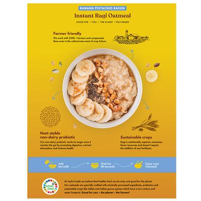Joyful Inside Instant Ragi Oatmeal - Banana Pistachio Raisin 320 gm - Nutritional Bars