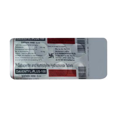 DAVENTYL PLUS 100 Tablet 10's - Neuropathic Pain-Dru