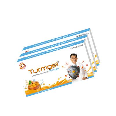 Turmgel Turmeric Lozenge - Metholyptus (Pack of 3 x 10's) - Sore Throat Lozenges