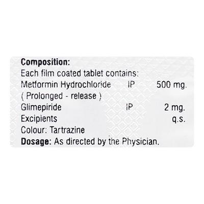 GLIMIGEM M 2/500mg Tablet 10's - Diabetes-Ant