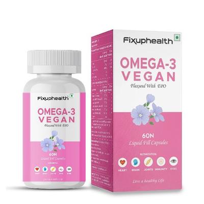 Fixuphealth Omega 3 Vegan Capsule (Pack of 2 x 60s) 1's - Omega Fish Oil Fatty Acids
