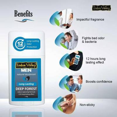 Indus Valley Men Natural Deodorant - Deep Forest 50 gm - Men Perfumes (Edt/Edp)