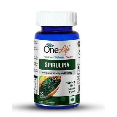 Onelife Spirulina (Promotes Vitality and Energy) Vegetarian Capsules 60's - Herbal Dietary Supplement