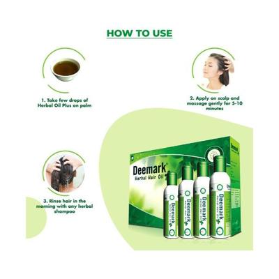 Deemark Herbal Plus Hair Oil (Pack of 4 x 150 ml) - Personal Care (Ayush)
