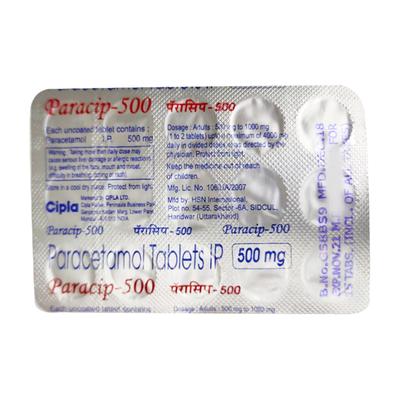 Paracip 500mg Tablet 15'S - Fever-Ana