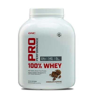 GNC PP 100% Whey Protein Powder - Chocolate 5 lb (N) - Whey Proteins