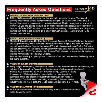 MuscleXP Instantized BCAA 6000 Supplement Powder - Orange Flavour 400 gm + Shaker 1's - Whey Proteins