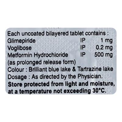 Voglow GM 1/500/0.2mg Tablet 10'S - Diabetes-Ant
