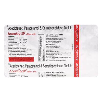ACENTIO SP Tablet 10's - Pain relief-Nsa