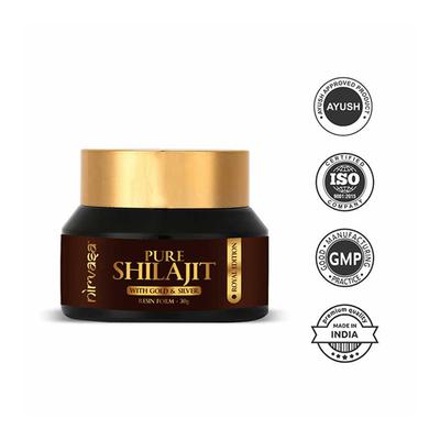 Nirvasa Pure Shilajit Resin Form with Gold & Silver 30 gm - Sexual Care