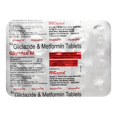 GLIVANCE M 80/500mg Tablet 10's - Diabetes-Ant