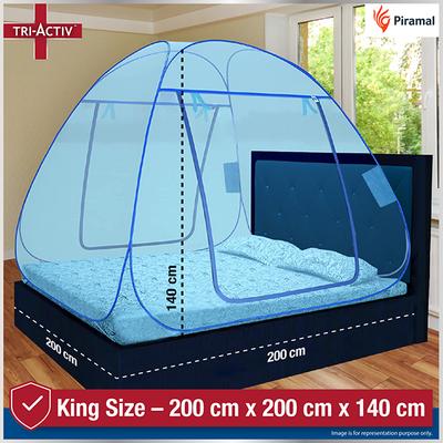 Piramal Tri-Activ Mosquito Net for Double Bed - Blue 1's - Baby Bedding