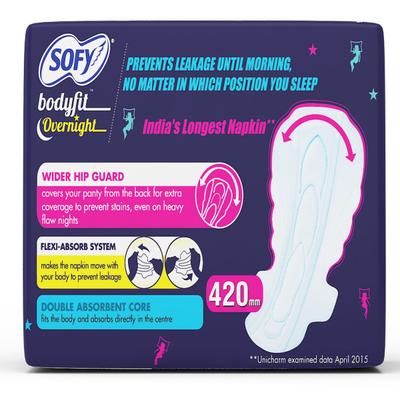 Sofy Bodyfit Overnight Pads (XXXL+) 3's - Sanitary Napkins