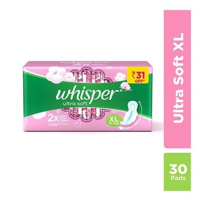 Whisper Ultra Soft (XL) 30's - Sanitary Napkins