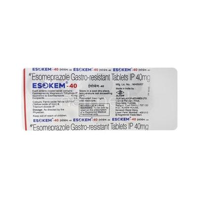 Esokem 40mg Tablet 10'S - Ulcer/Reflux/Flatulence-Aaa