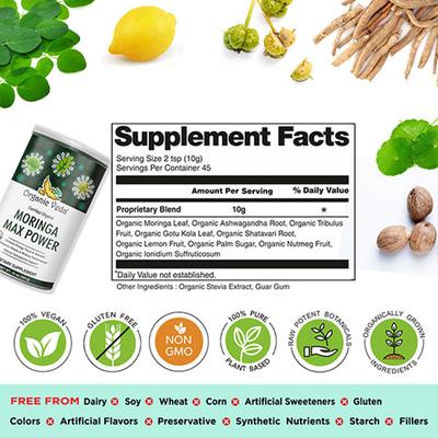 Organic Veda Moringa Max Powder 454 gm - Pure Herbs