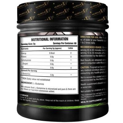 MuscleXP L-Glutamine Powder (60 Servings) - Unflavoured 300 gm - Amino Acids
