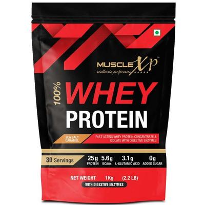 MuscleXP Whey Protein Powder - Sea Salt Caramel 1 kg - Whey Proteins
