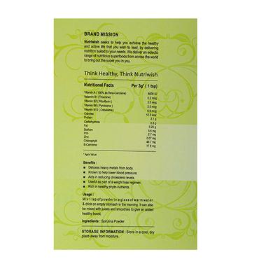 Nutriwish Spirulina Powder 100 gm - Herbal Dietary Supplement