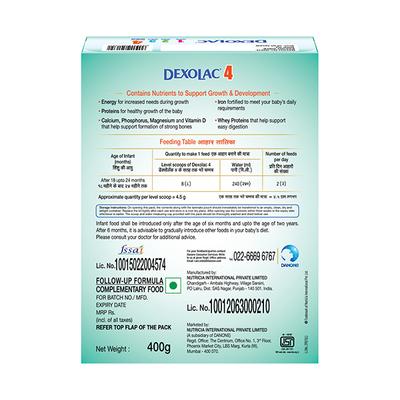 Dexolac Stage 4 (18 to 24 Months) Powder 400 gm (Refill Pack) - Baby And Infant Supplements