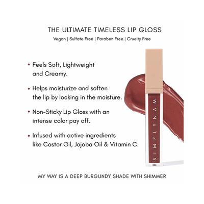 Simply Nam Ultimate Timeless Lip Gloss - my way deep burgundy 6ml - Lip Glosses